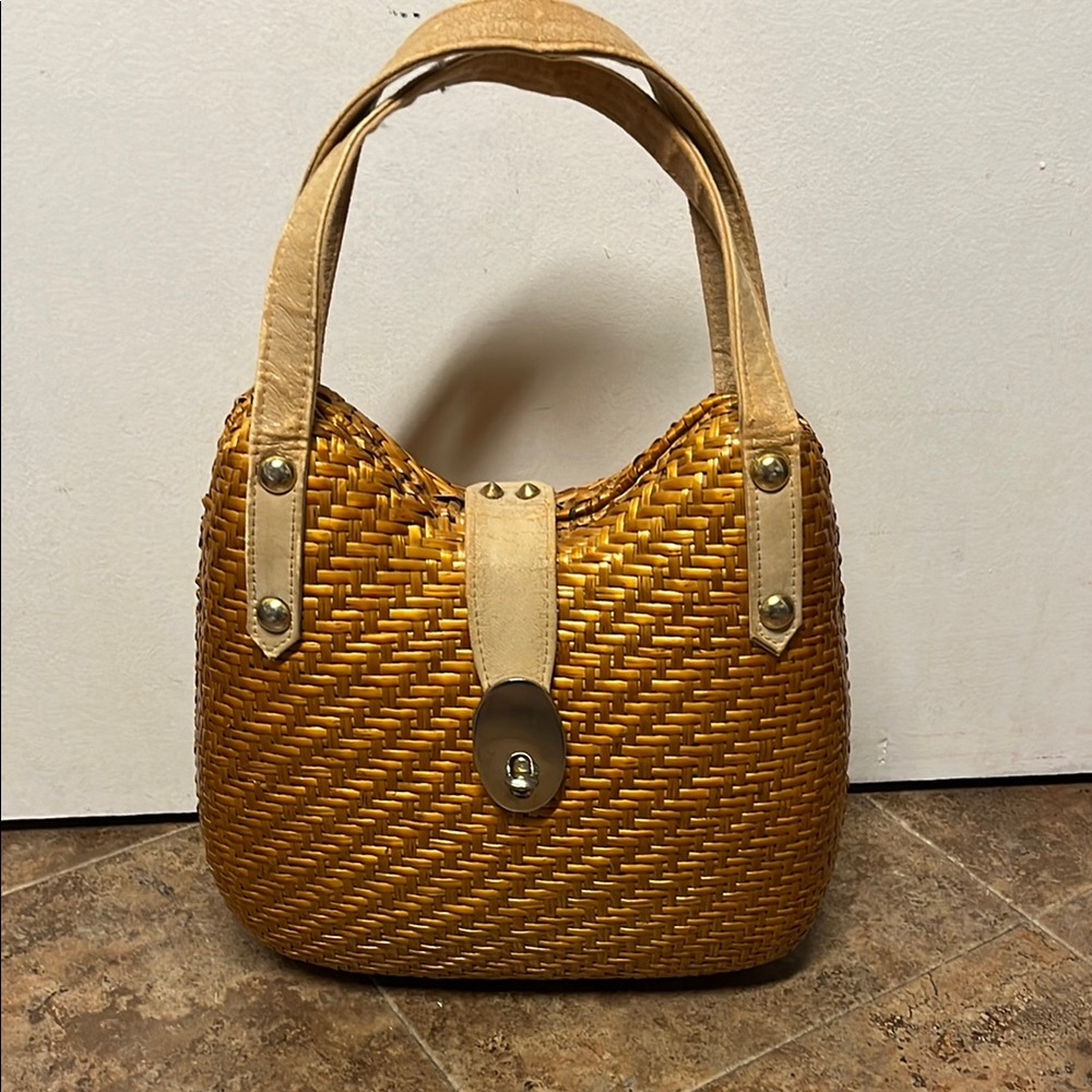 Vintage Tan Woven Women's Bag